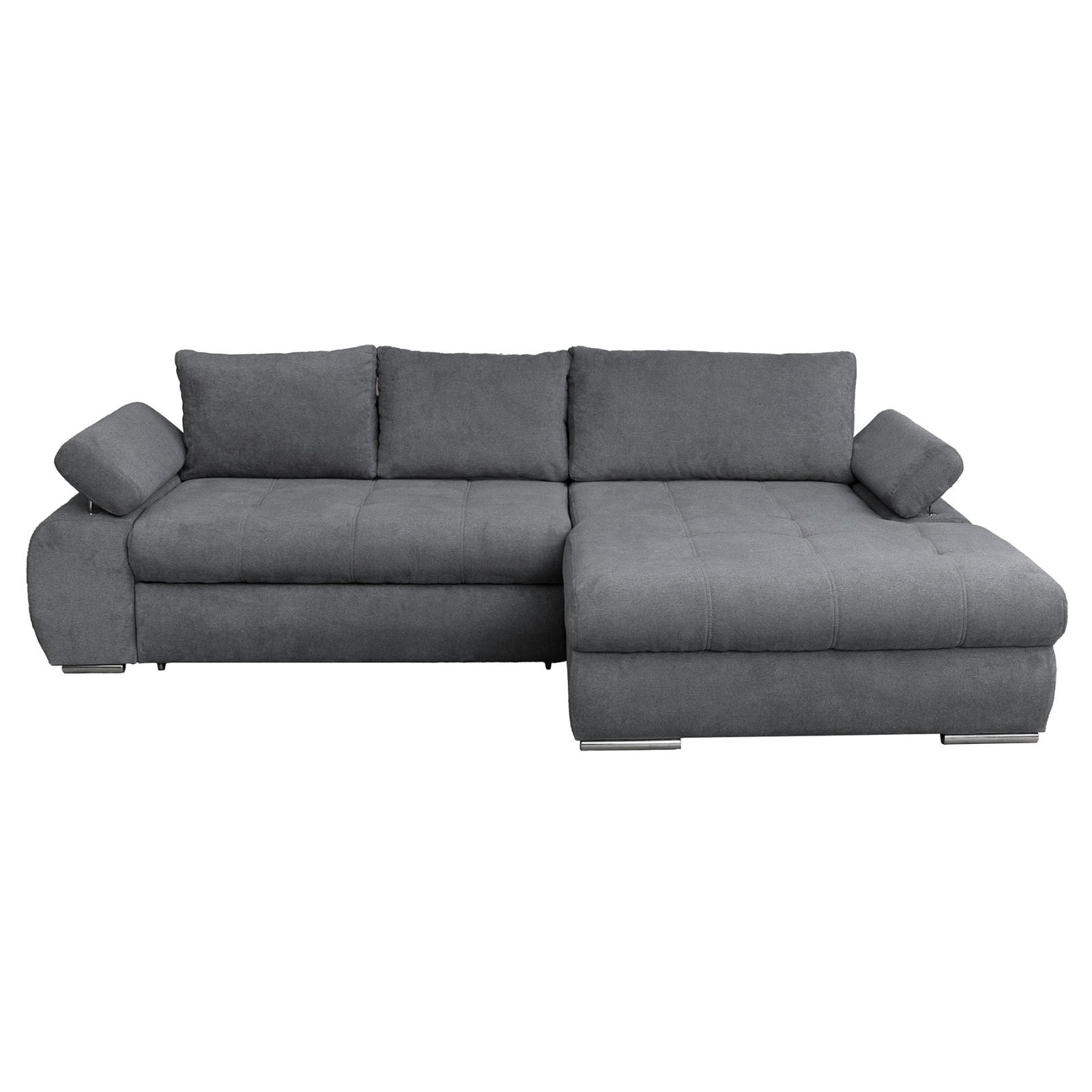 Coltare Moderne - Coltar extensibil INFINITY, cu arcuri si lada depozitare, colt dreapta, gri, 295x177x90 cm