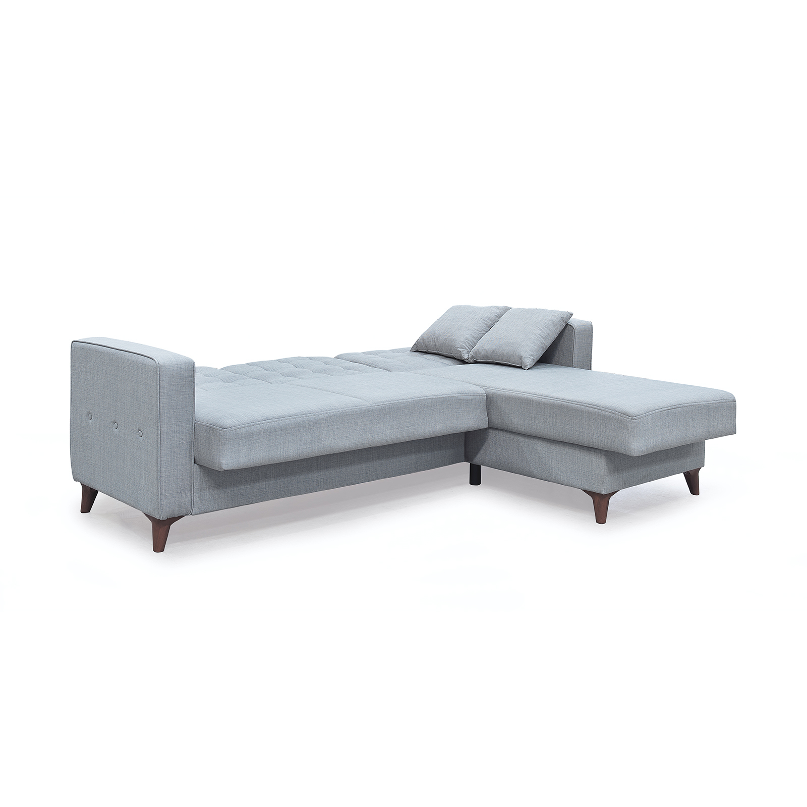 Coltare - Coltar LUCIANO extensibil, cu lada depozitare, colt interschimbabil, gri, 230x145x80 cm - Expomob