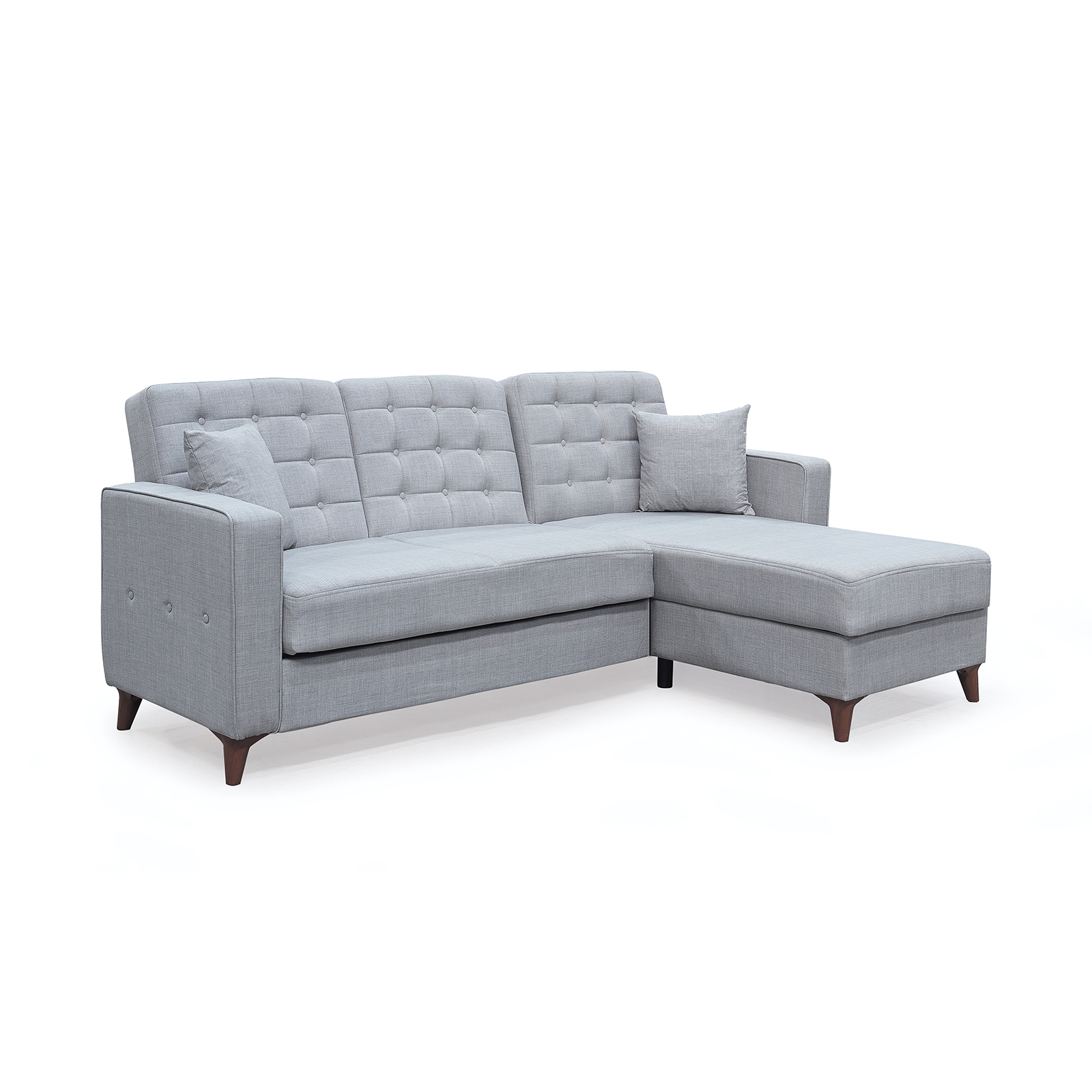 Coltare - Coltar LUCIANO extensibil, cu lada depozitare, colt interschimbabil, gri, 230x145x80 cm - Expomob
