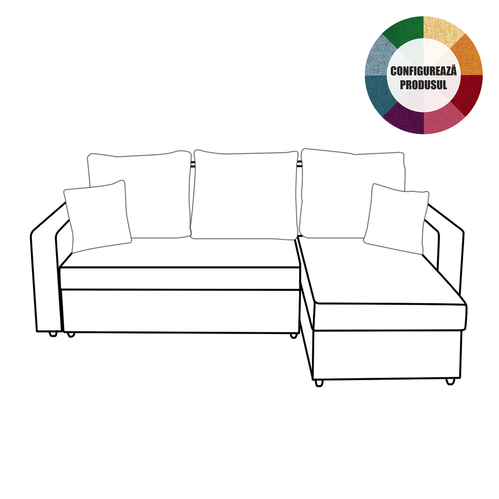 Coltare - Coltar extensibil NIC225, cu lada depozitare, colt interschimbabil, 225x145x82 cm - ExpoMob