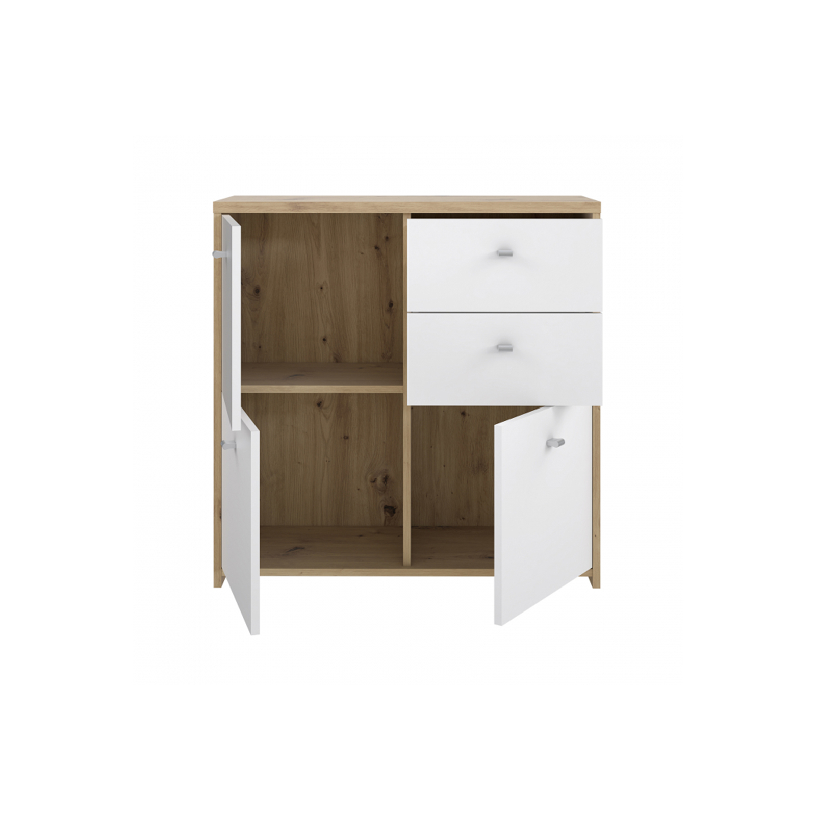 Mobila Alba - Comoda BEST CHEST SQNK223, 3 usi, 2 sertare, 77x77x29 cm - ExpoMob