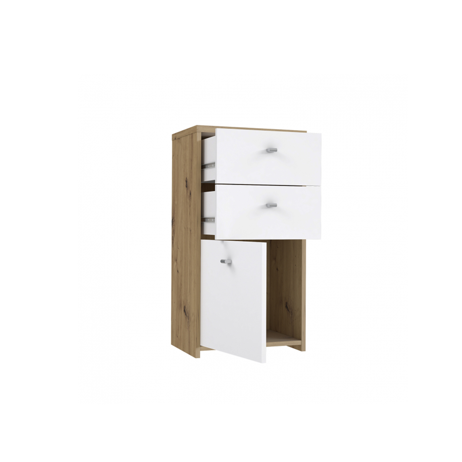 Mobila Alba - Comoda BEST CHEST SQNK211, 1 usa, 2 sertare, 40x77x29 cm - ExpoMob