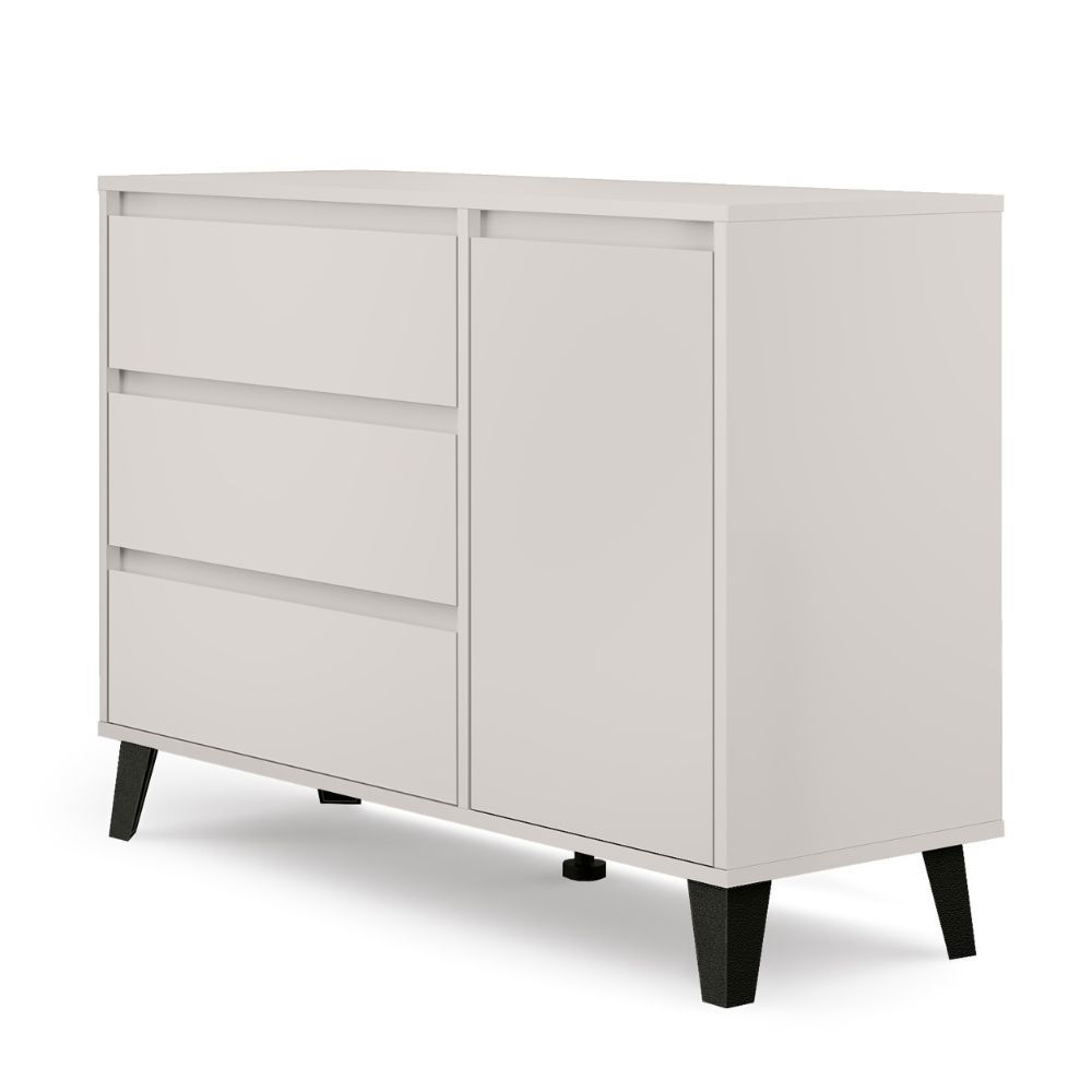Colectia BORG - Comoda BORG, 1 usa, 3 sertare, casmir, 110x38,8x78,4 cm