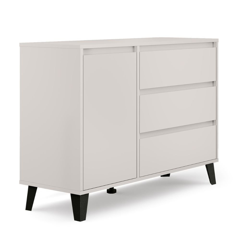 Colectia BORG - Comoda BORG, 1 usa, 3 sertare, casmir, 110x38,8x78,4 cm