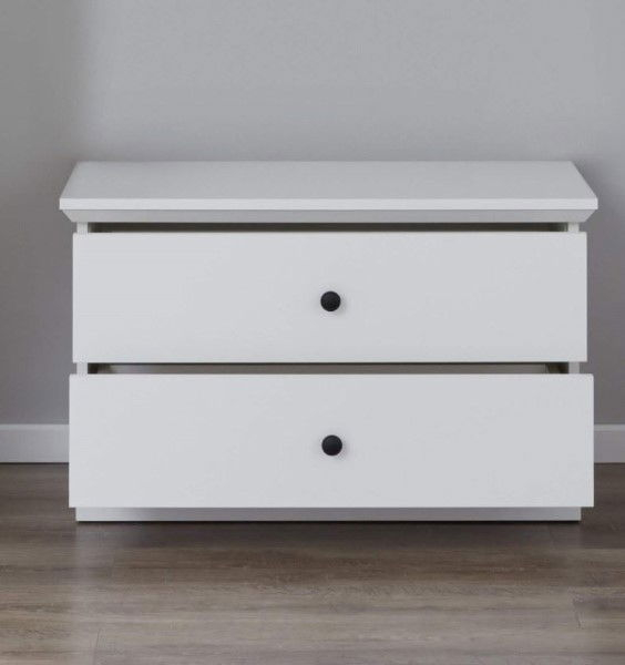 Colectia BRANDSON - Comoda BRANDSON, 2 sertare, alb, 81x41x49 cm