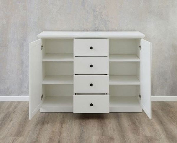Colectia BRANDSON - Comoda BRANDSON, 2 usi, 4 sertare, alb, 119x41x88 cm