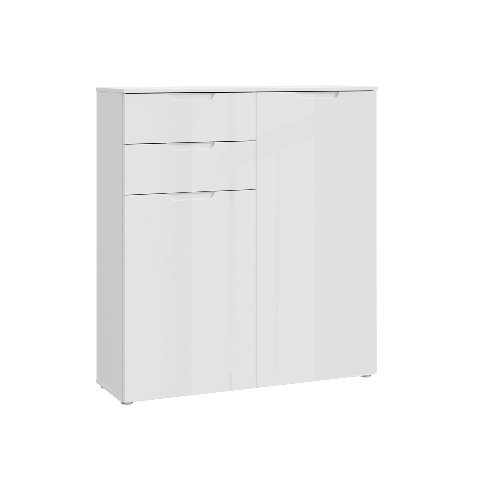 Comode - Comoda SIENNA SNNK421T-V29, 2 usi, 2 sertare, alb, 109,9x34,1x116,9 cm - ExpoMob