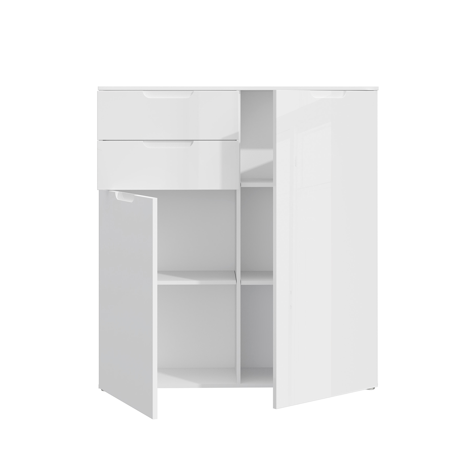 Comode - Comoda SIENNA SNNK421T-V29, 2 usi, 2 sertare, alb, 109,9x34,1x116,9 cm - ExpoMob