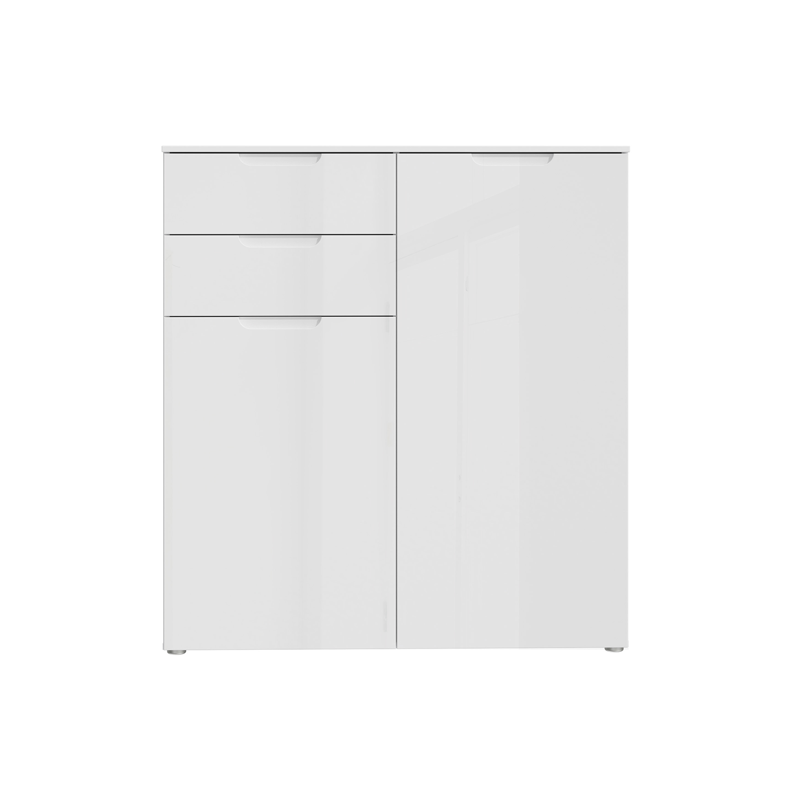 Comode - Comoda SIENNA SNNK421T-V29, 2 usi, 2 sertare, alb, 109,9x34,1x116,9 cm - ExpoMob