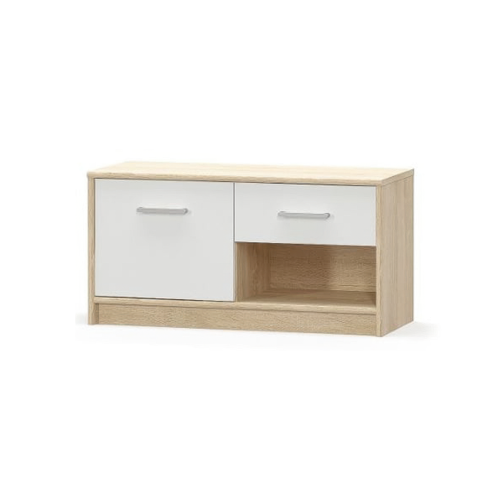 Colectia TIPS - Comoda TIPS, 1 usa, 1 sertar, stejar sonoma + alb, 83,4x34,3x42,5 cm