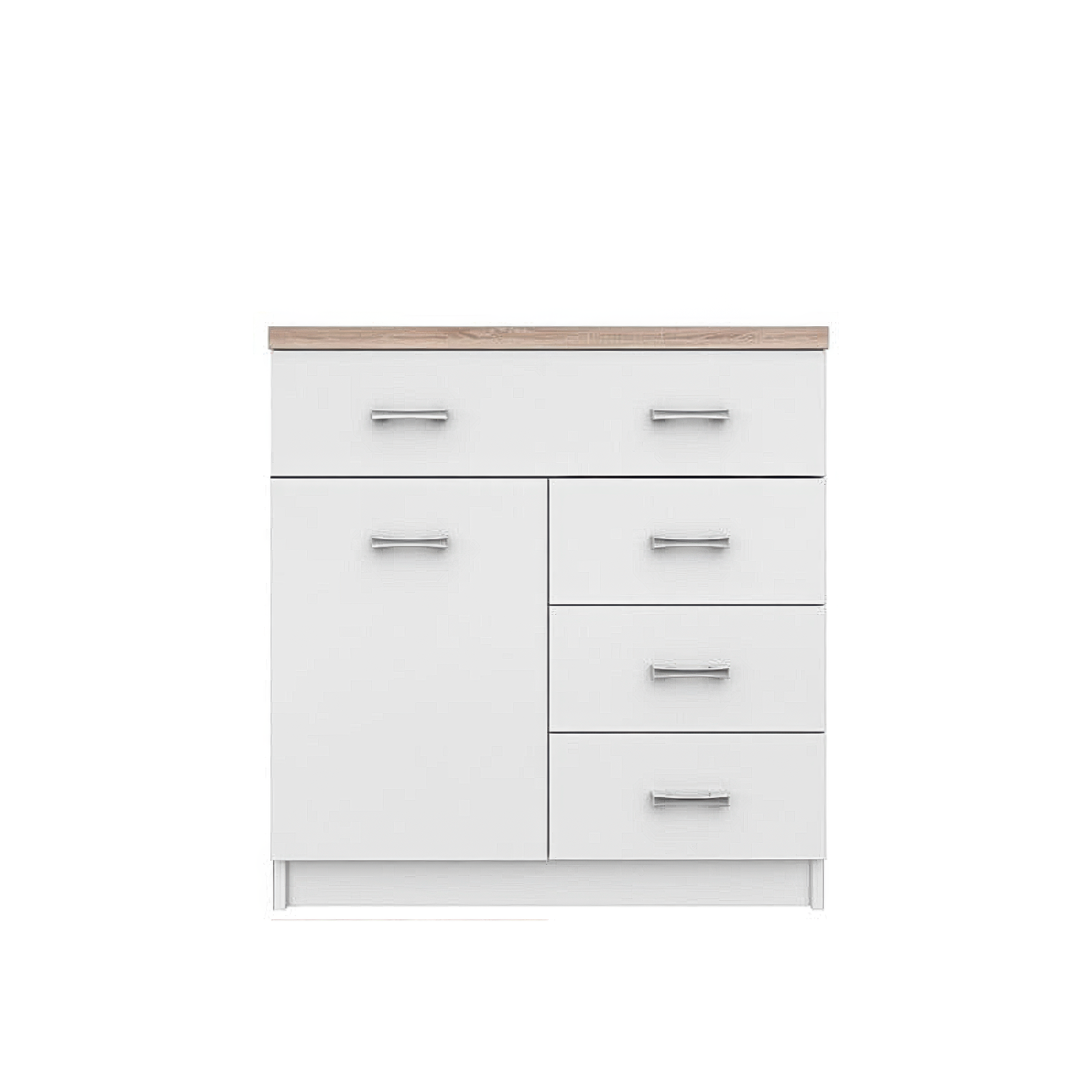 Comode - Comoda TOP MIX, 1 usa, 4 sertare, alb, 80x33x85 cm