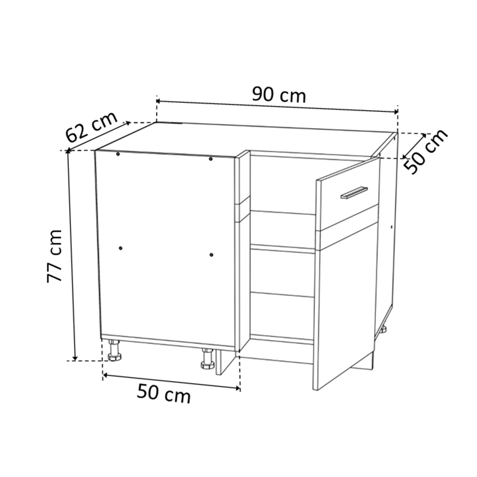 Promo - Corp colt inferior YANA, 1 usa, corp alb, 90x62x77 cm - ExpoMob