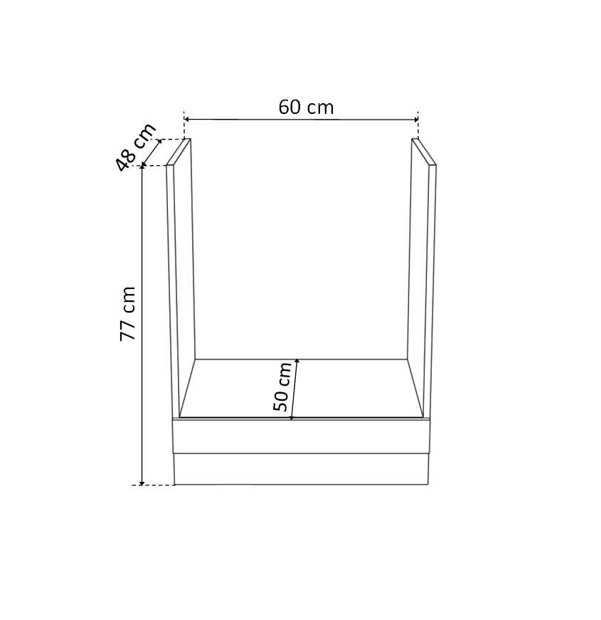 Produs în România - Corp inferior 60 pentru cuptor YANA, corp alb, 60x50x77 cm - ExpoMob
