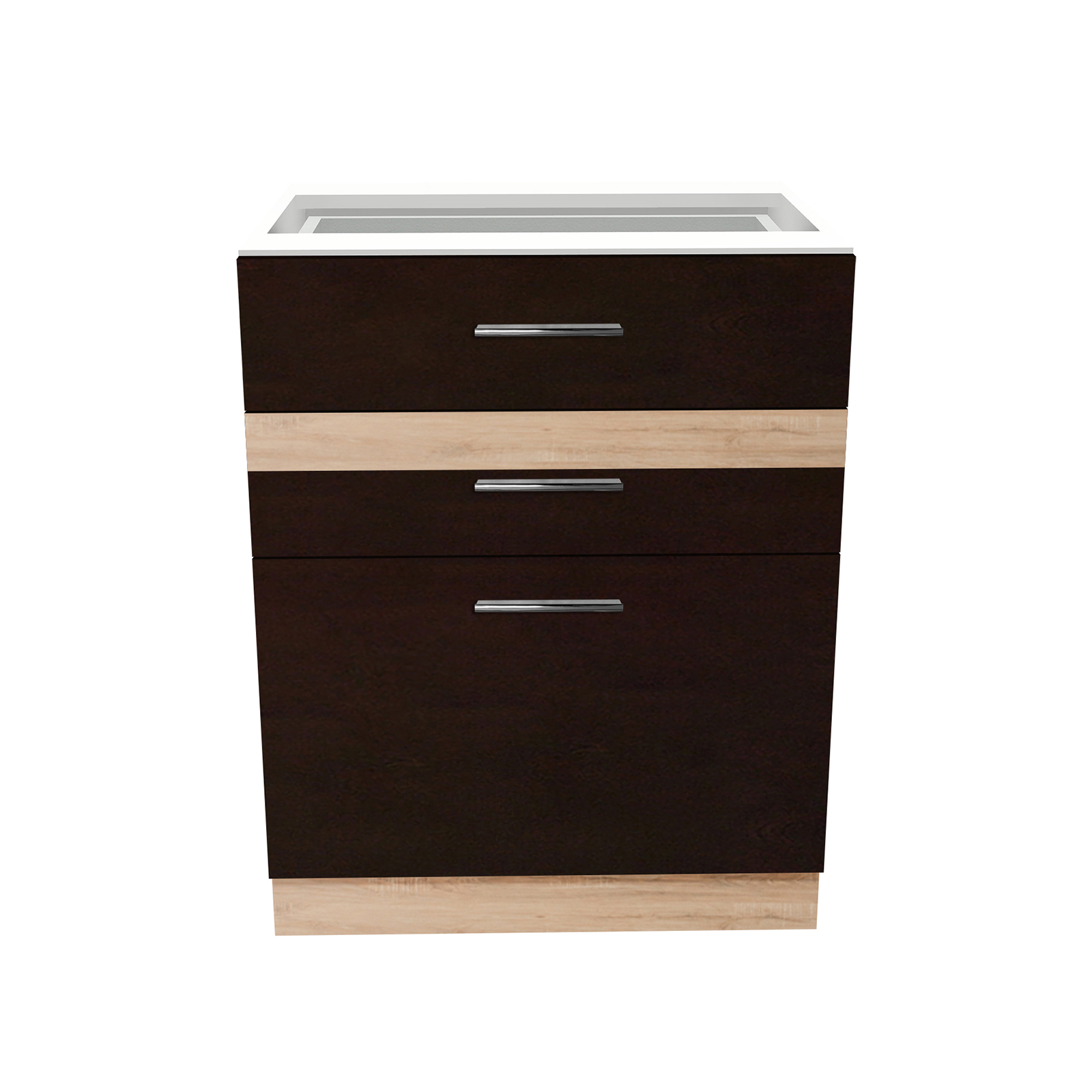 Promo - Corp inferior 60 YANA, 3 sertare, corp alb, 60x50x77 cm - ExpoMob