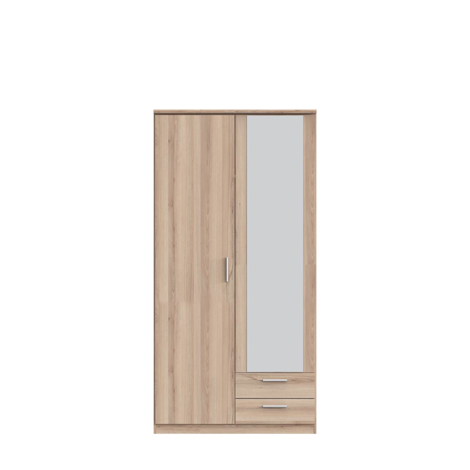 Dressinguri - Dulap BRTS822S-W14, 2 usi, 2 sertare, oglinda, 100.1x61.5x201.6 cm - ExpoMob