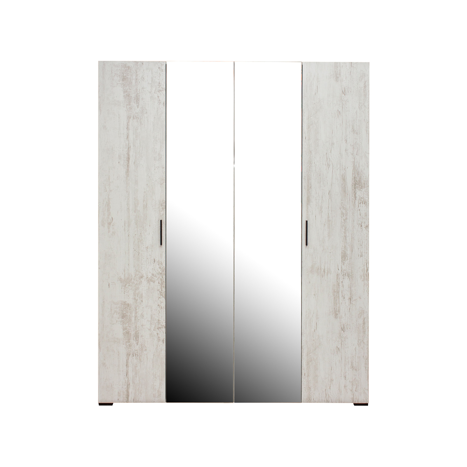 Dulapuri - Dulap ECONO, oglinzi, 4 usi, 4 rafturi, bara de haine, sherwood, 160x50x206 cm - ExpoMob
