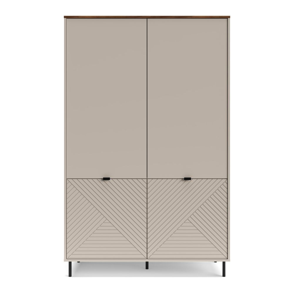 Colectia EVO - Dulap EVO, 2 usi, casmir + stejar castello, 123,2x54,9x194,5 cm