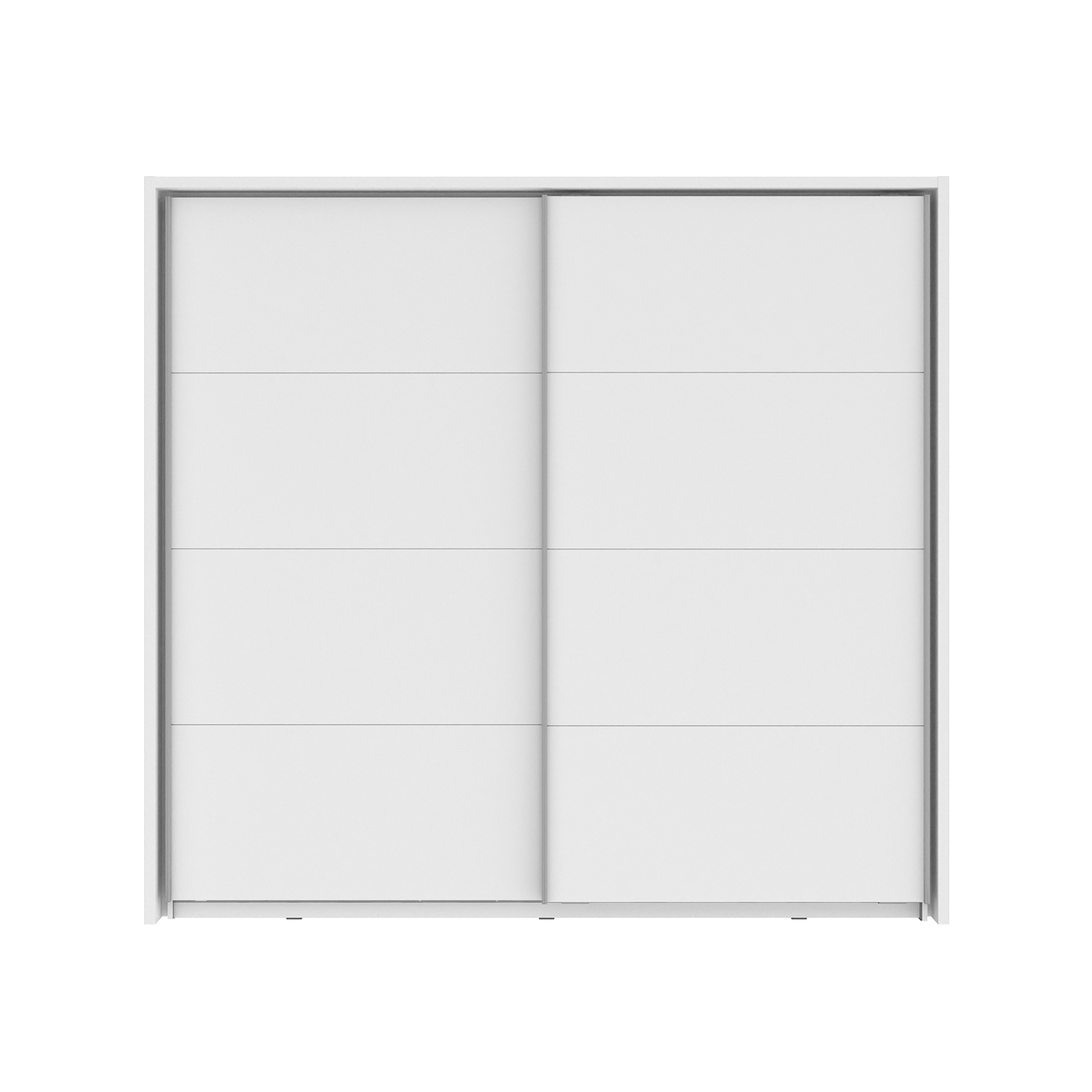 Dulapuri cu usi glisante - Dulap NEAPEL NPLS92412-C04, usi glisante, oglinda, 2 rafturi, bara de haine, alb, 230,9x63,8x215,5 cm - ExpoMob