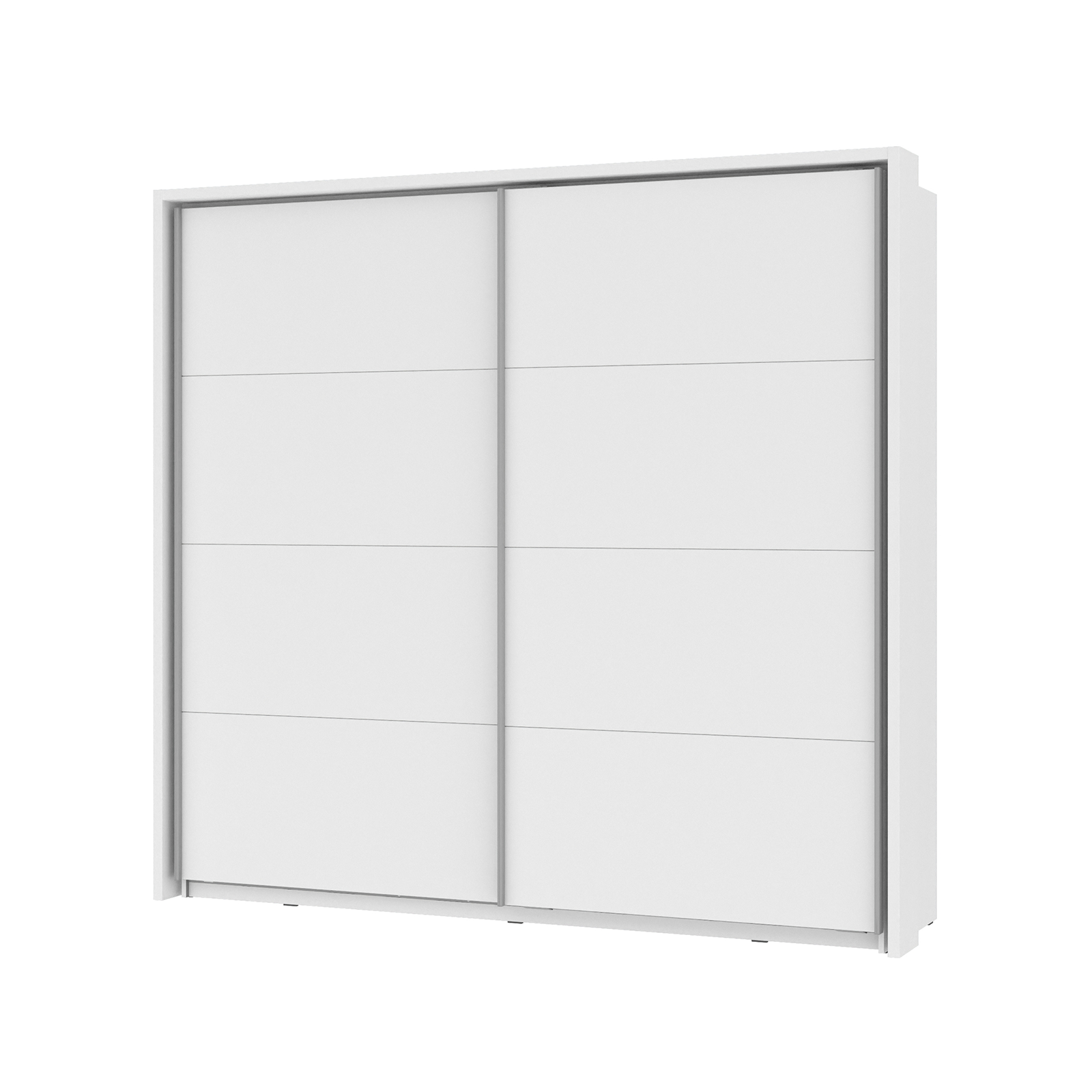 Dulapuri cu usi glisante - Dulap NEAPEL NPLS92412-C04, usi glisante, oglinda, 2 rafturi, bara de haine, alb, 230,9x63,8x215,5 cm - ExpoMob