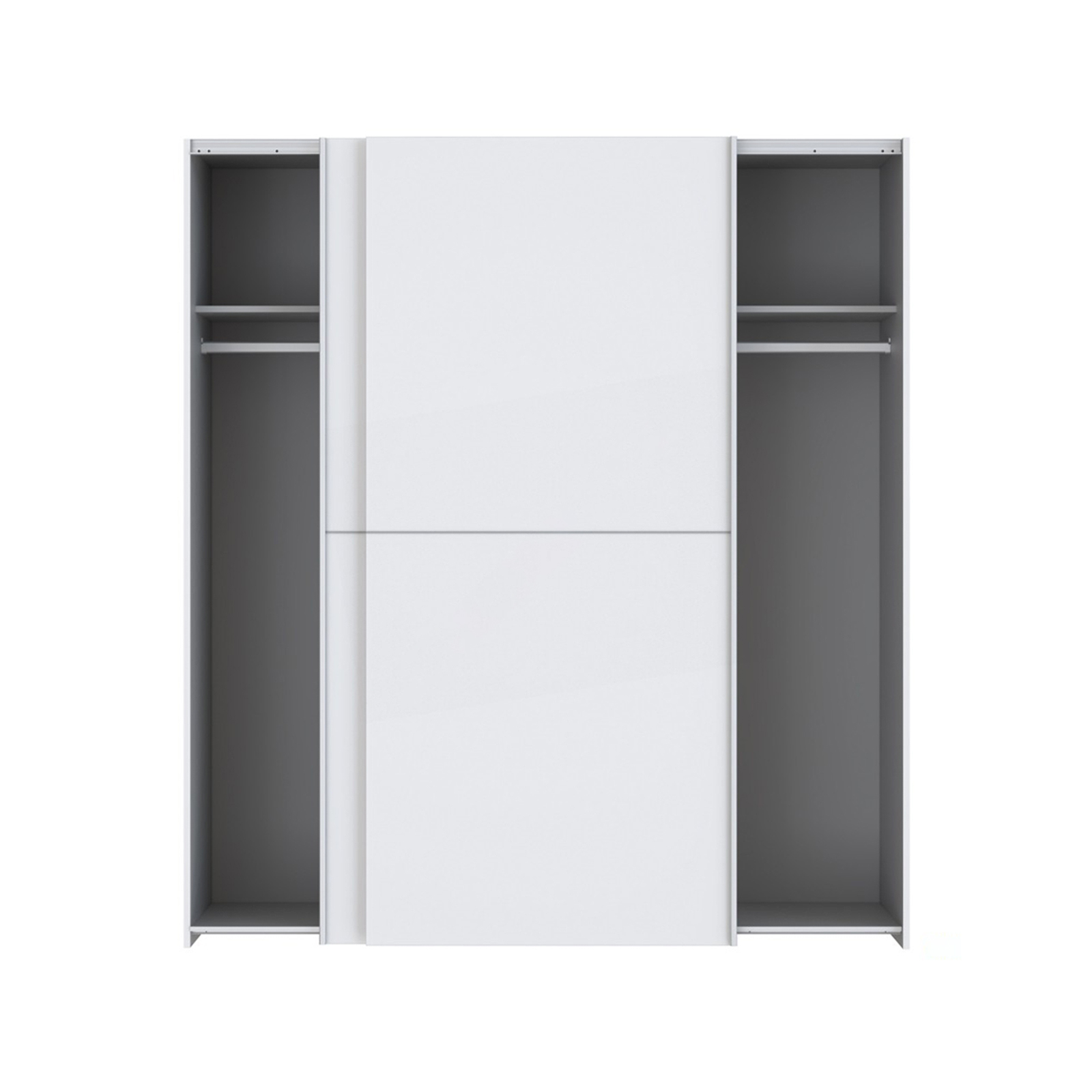 Dulapuri cu usi glisante - Dulap pentru haine W3NS82232-120, usi glisante, rafturi, bara de haine, alb, 170x61x190 cm - ExpoMob