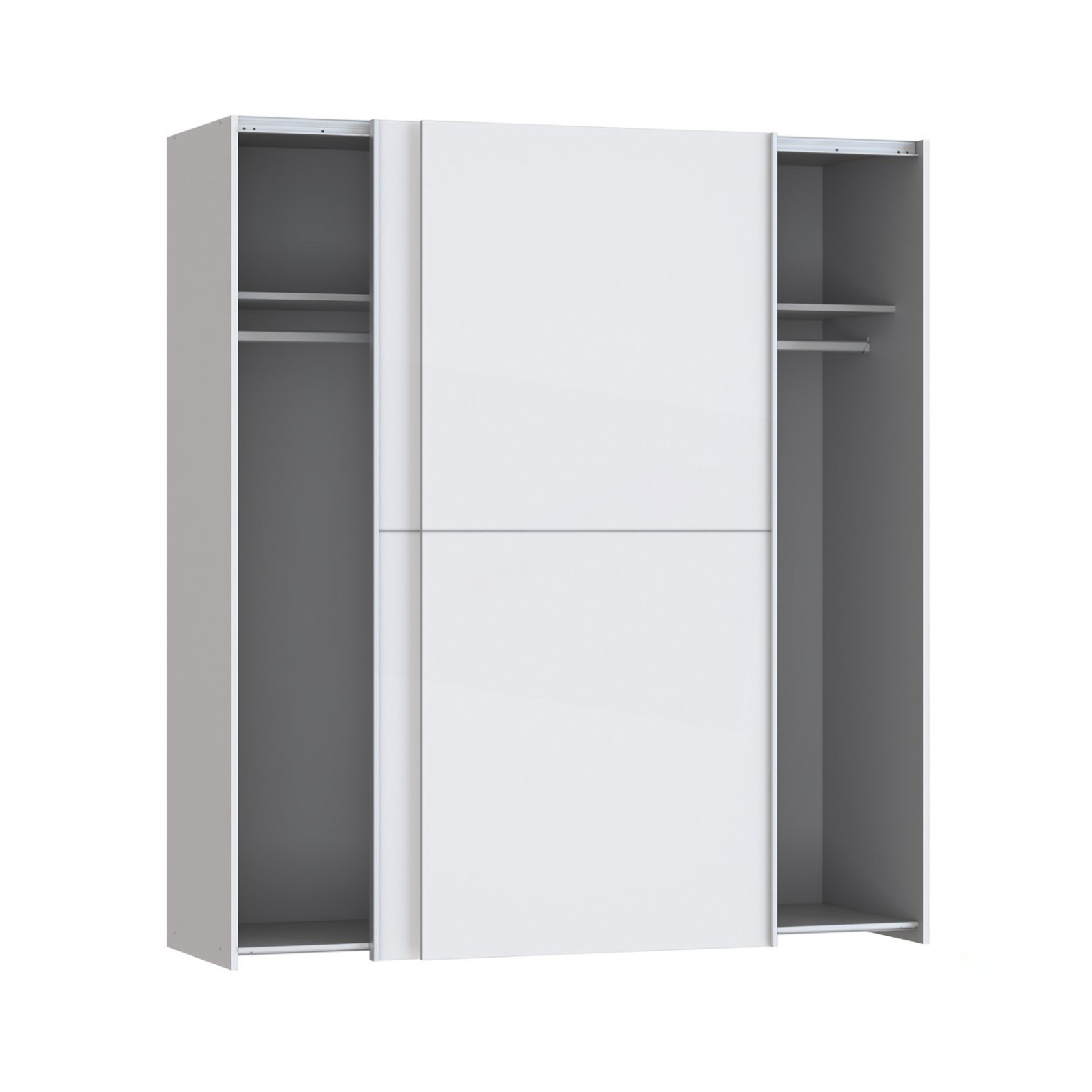 Dulapuri cu usi glisante - Dulap pentru haine W3NS82232-120, usi glisante, rafturi, bara de haine, alb, 170x61x190 cm - ExpoMob