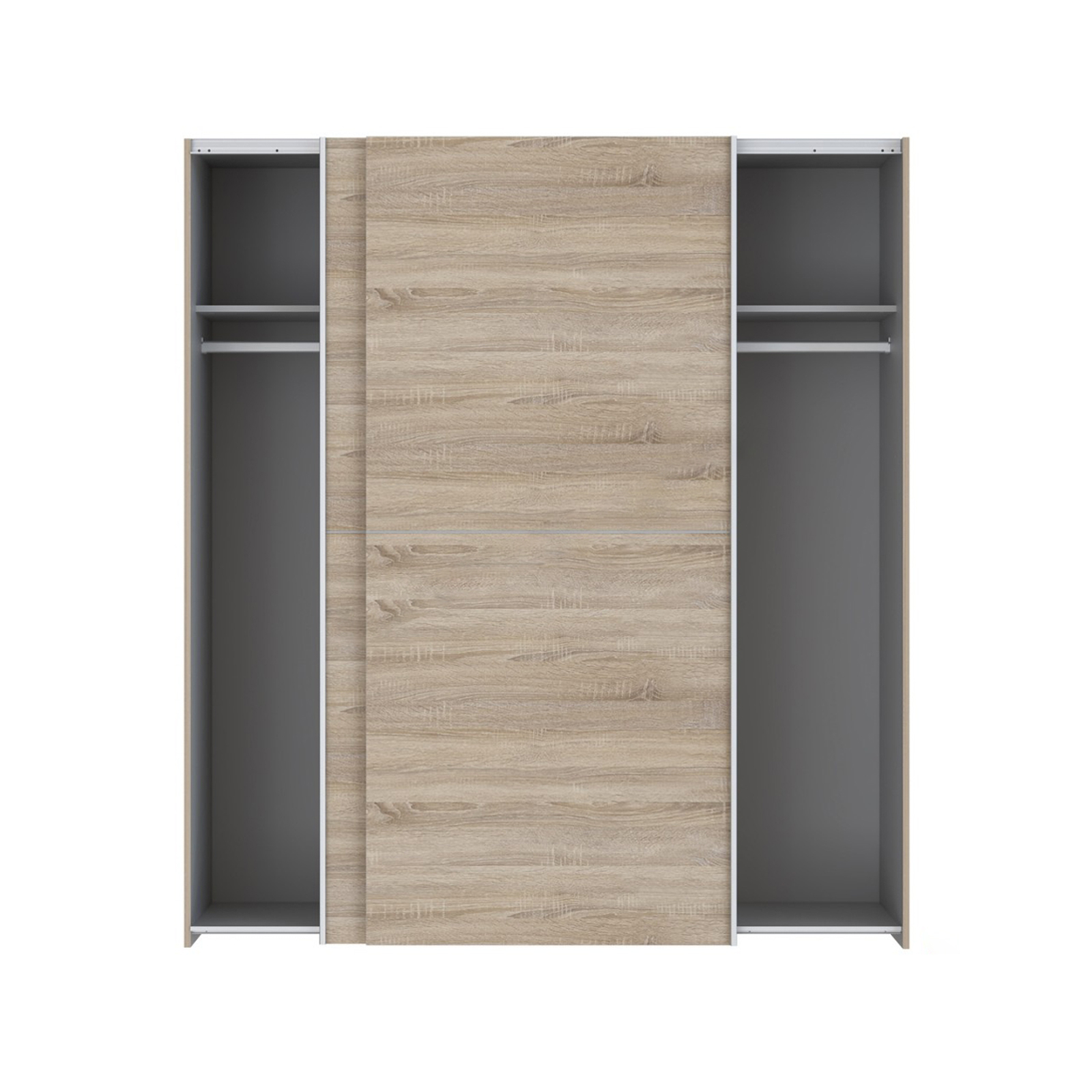 Dulapuri cu usi glisante - Dulap pentru haine W3NS82232-D30F, usi glisante, rafturi, bara de haine, sonoma, 170x61x190 cm - ExpoMob