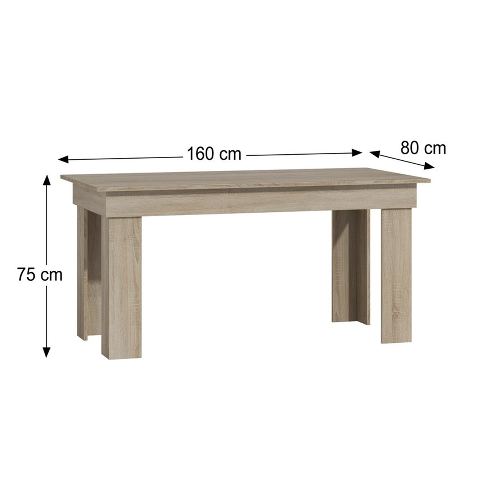 Mese Dining - Masa MONTILLA, 8 persoane, 160x80x75 cm - Expomob