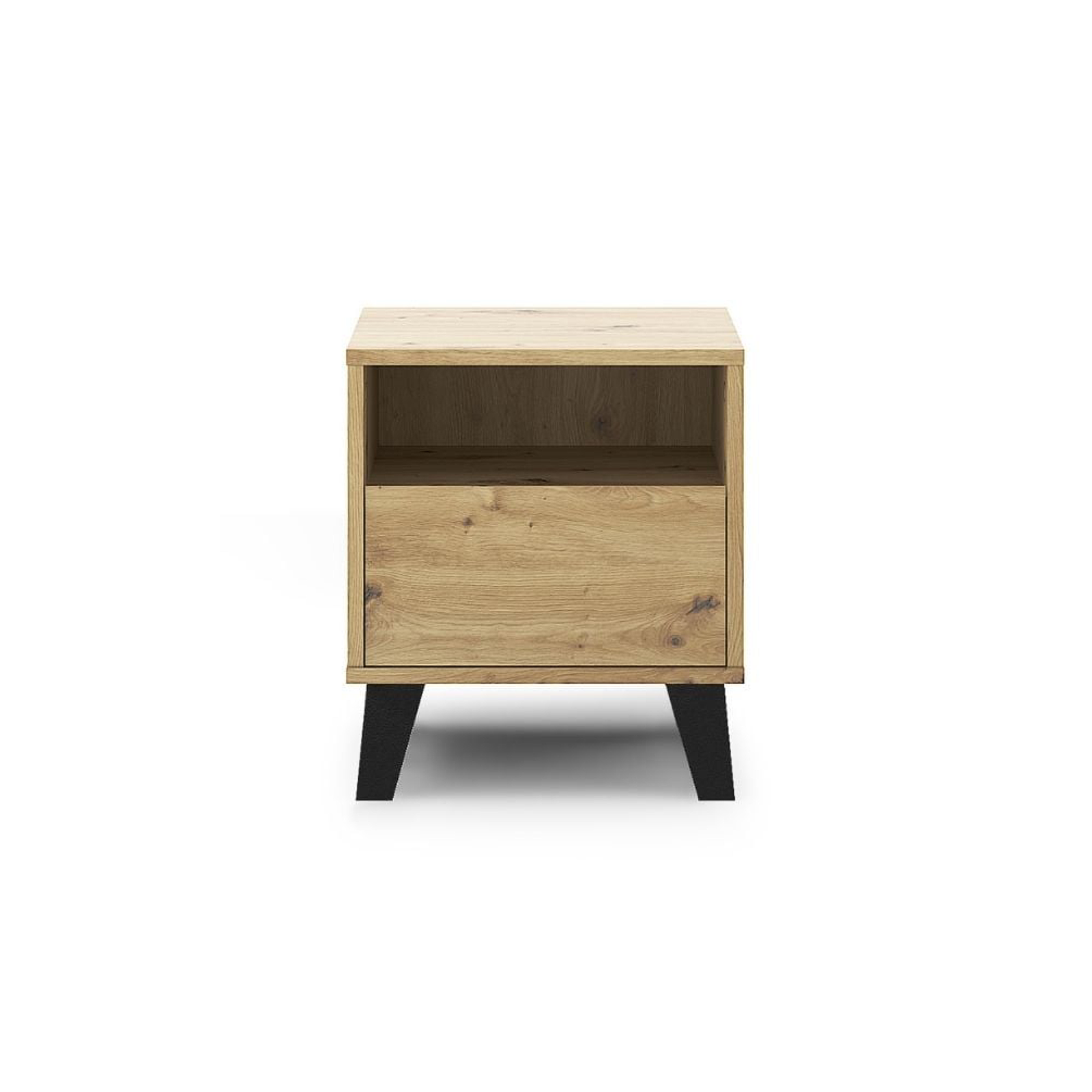 Colectia BORG - Noptiera BORG, 1 sertar, stejar artisan, 40x38,8x45,6 cm