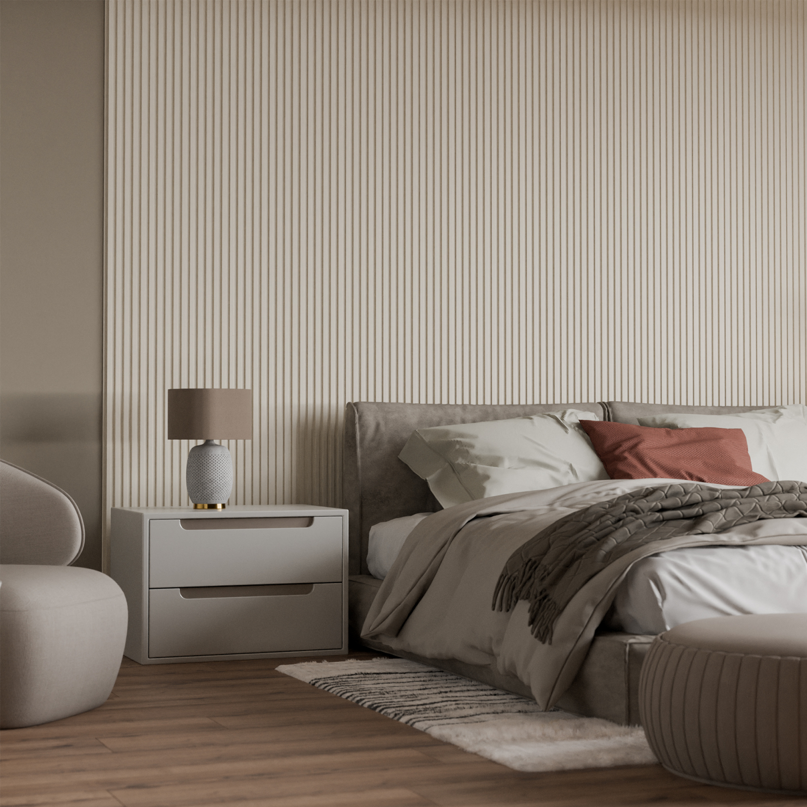 Riflaje decorative - Panou riflaj decorativ BIANCO, MDF, alb, 1,2x15,8x280 cm - ExpoMob