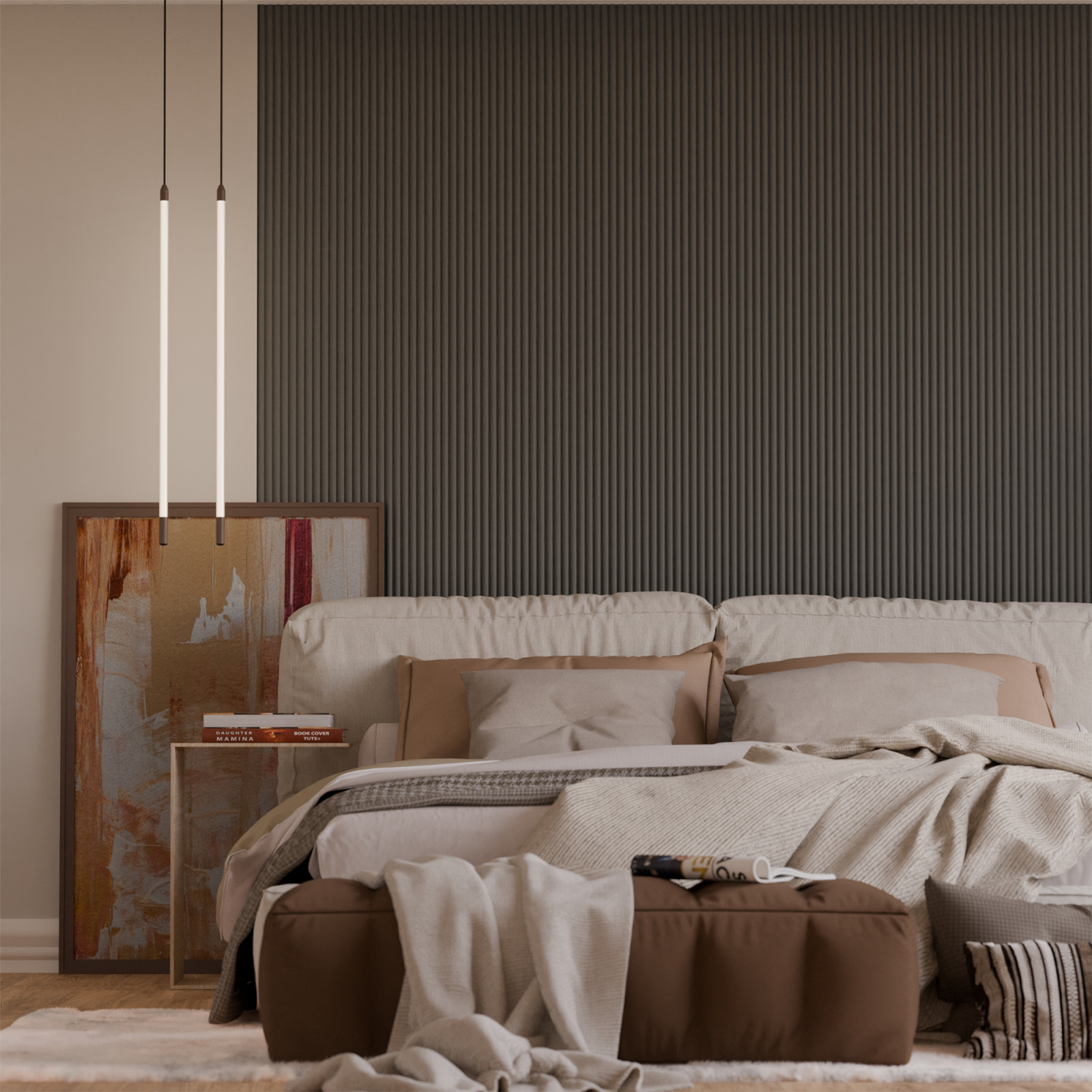 Riflaje decorative - Panou riflaj decorativ STONE, MDF, gri, 1,8x10x280 cm - ExpoMob