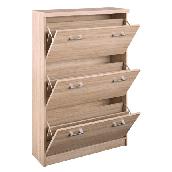 Colectia TOP MIX - Pantofar TOP MIX, 3 uși tip clapetă, stejar sonoma, 80x27x121 cm