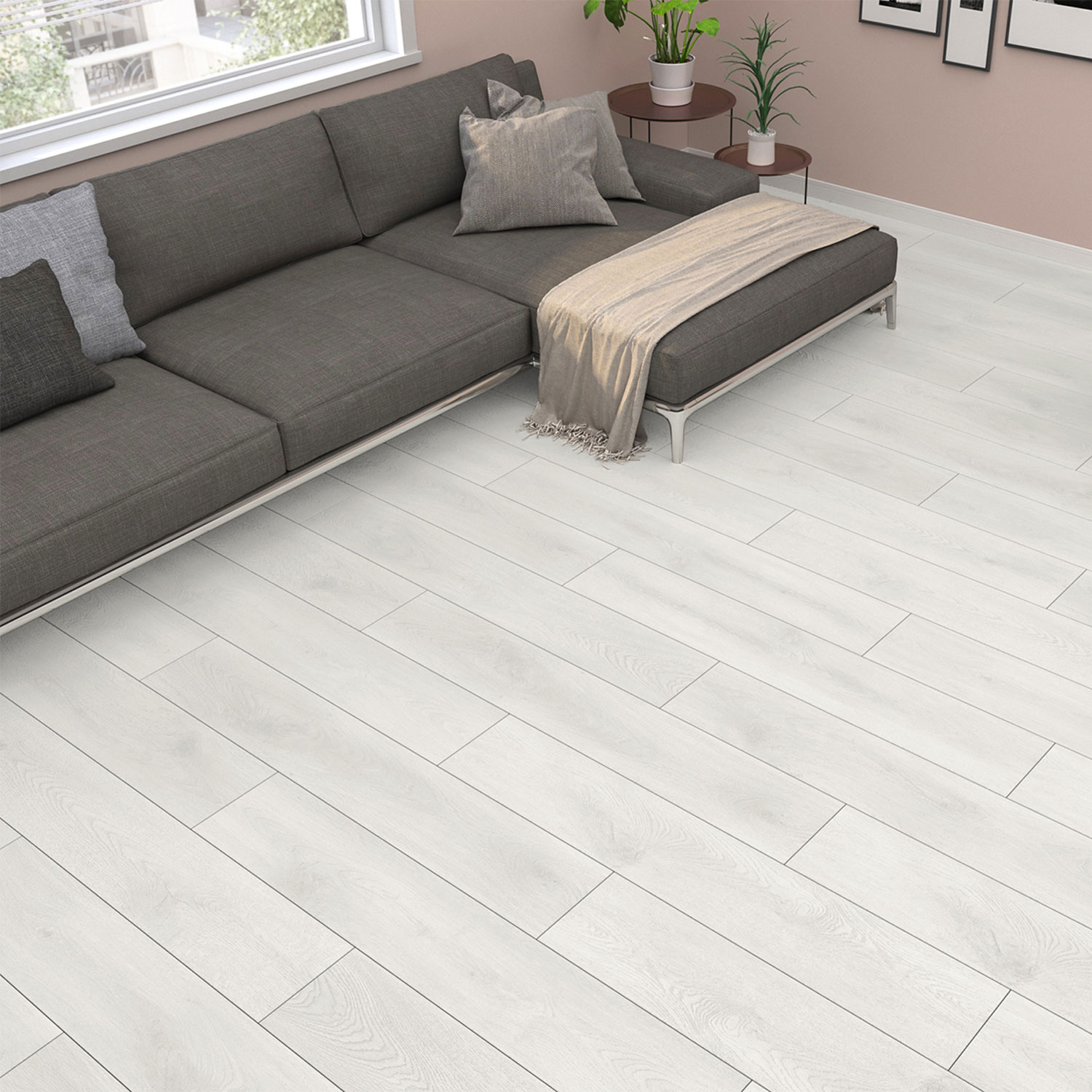Parchet - Parchet laminat AR SLIM NAPOLI 8MM AC4, 2.1942 mp / cutie, alb - ExpoMob