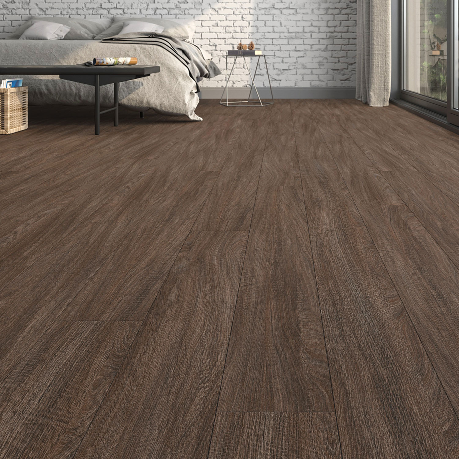 Parchet - Parchet laminat AR LARGE PALERMO 8MM AC4, 2.3763 mp / cutie, maro - ExpoMob