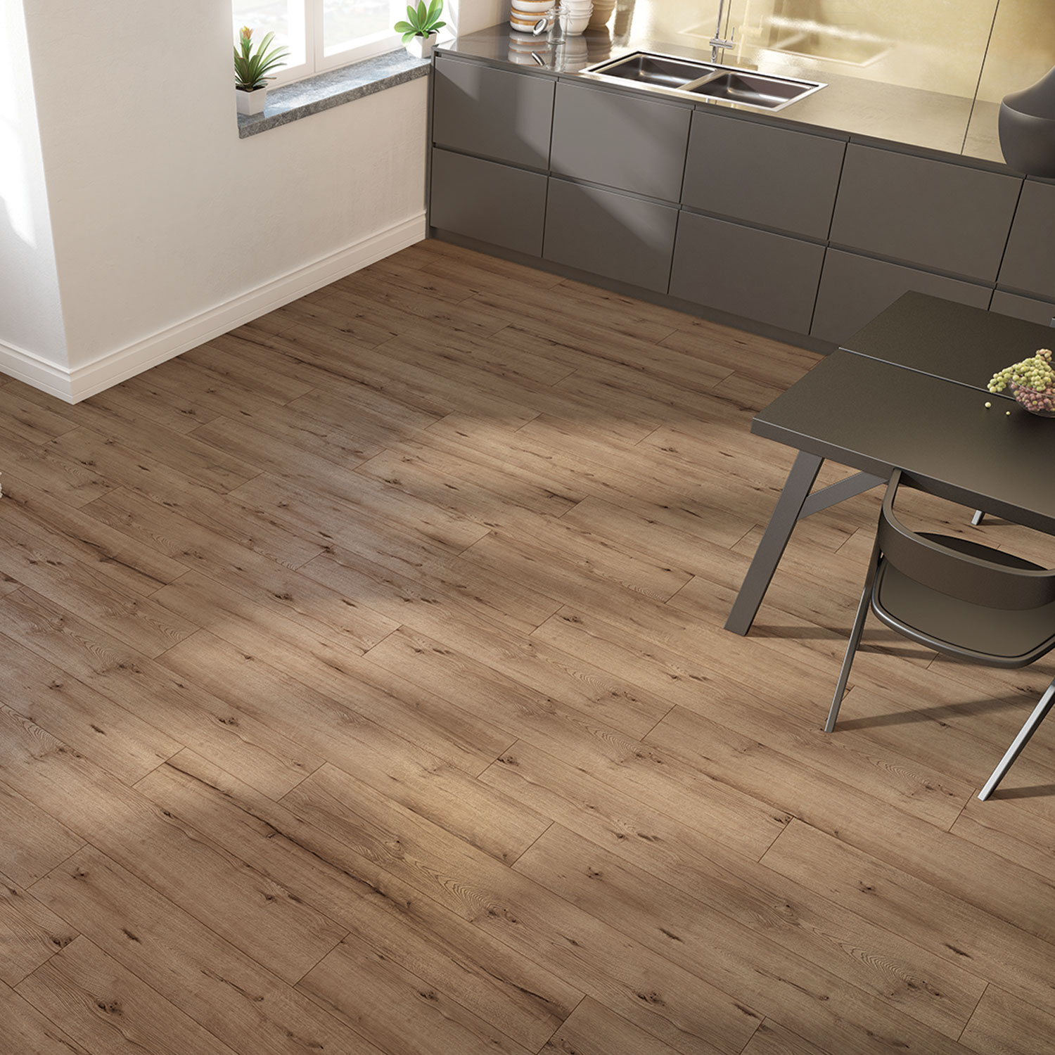 Amenajari Interioare - Parchet laminat NL SELGE 8MM AC4 CL32, 1.8340 mp / cutie, maro - ExpoMob