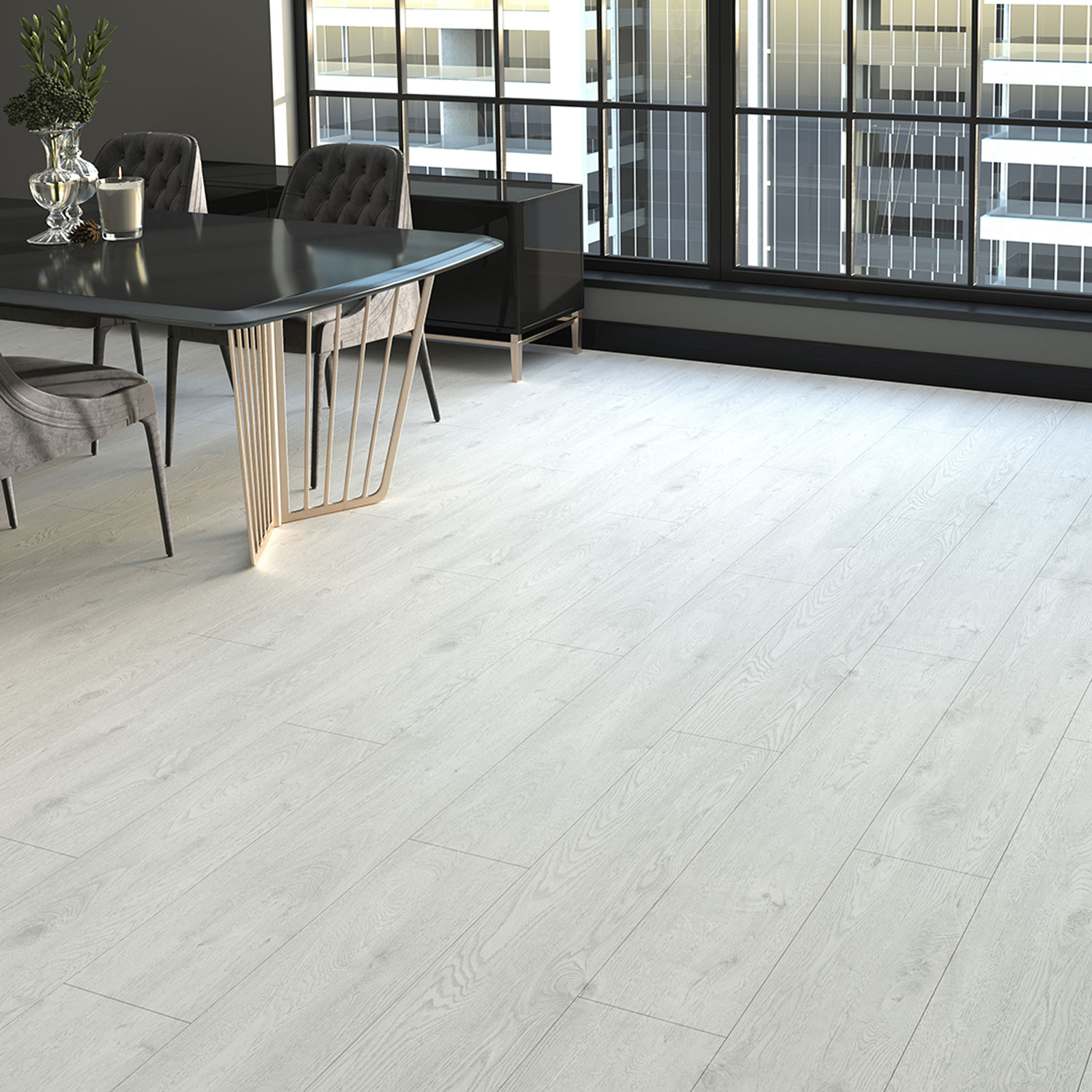 Parchet - Parchet laminat EF ALP 12MM CL33 AC5, 1.3550 mp / cutie, alb - ExpoMob