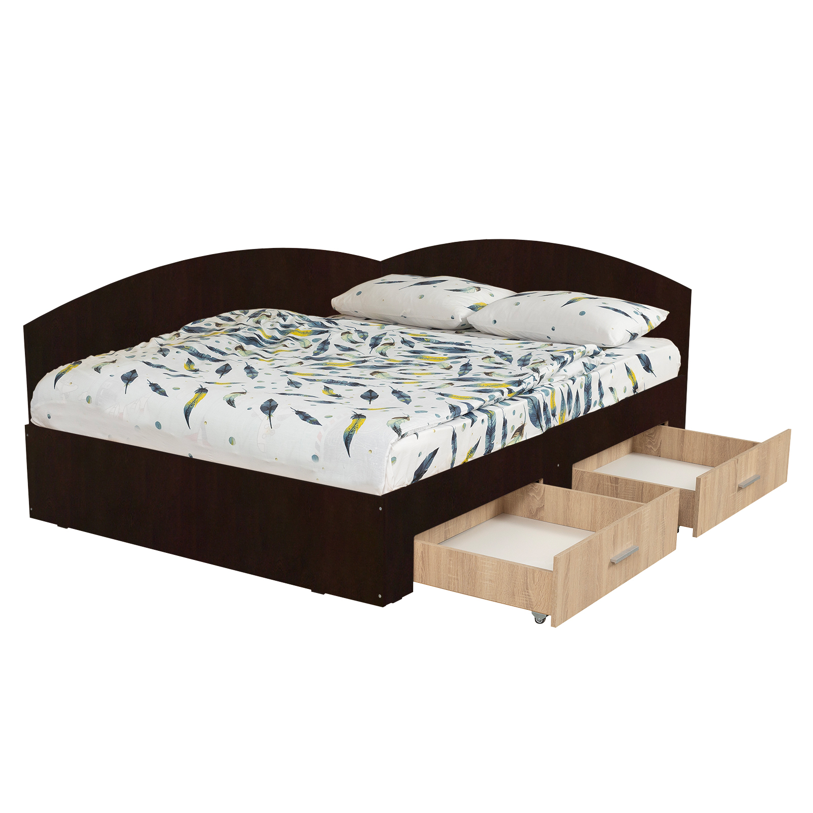 Paturi - Pat Colt Alma 160x200 cm, cu 2 sertare laterale pe role - ExpoMob