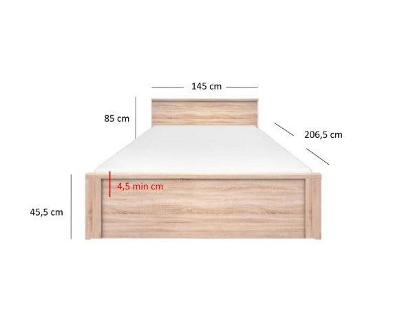 Paturi - Pat TOP MIX 140x200, stejar sonoma, 206,5x145x85 cm