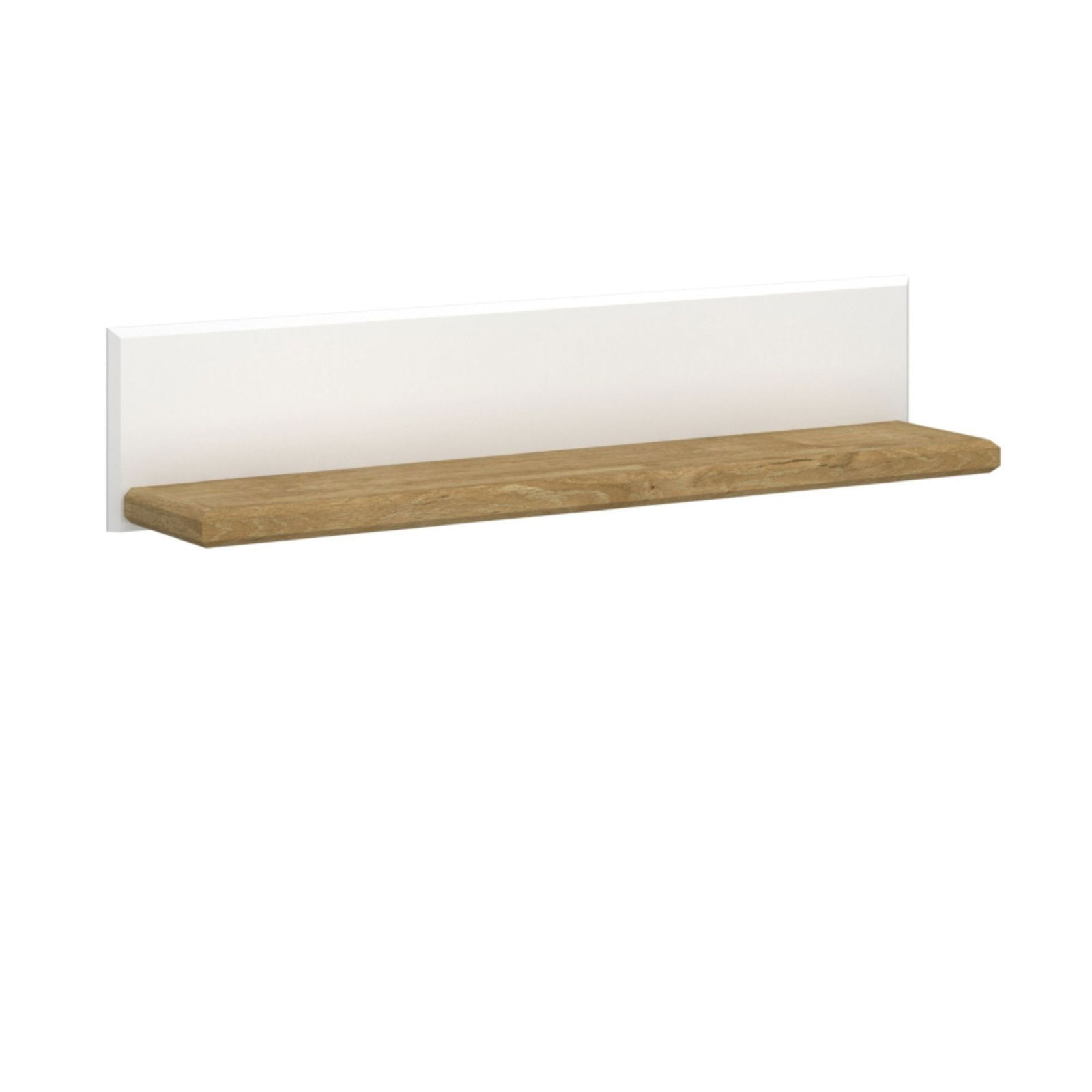 Rafturi - Raft suspendat RIVA, alb + stejar harbor, 120x23,6x25 cm