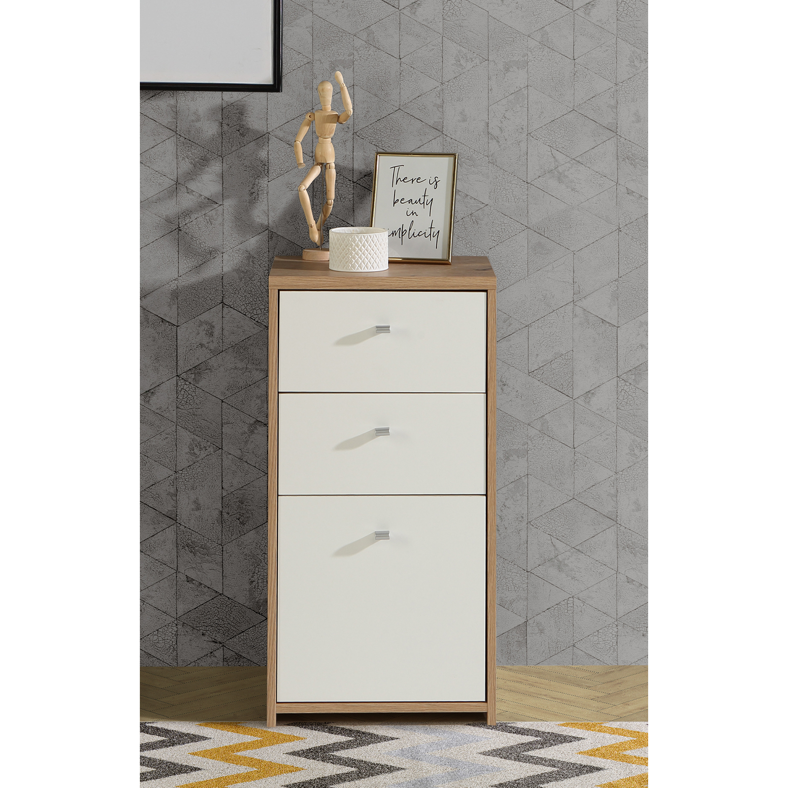 Mobila Alba - Comoda BEST CHEST SQNK211, 1 usa, 2 sertare, 40x77x29 cm - ExpoMob