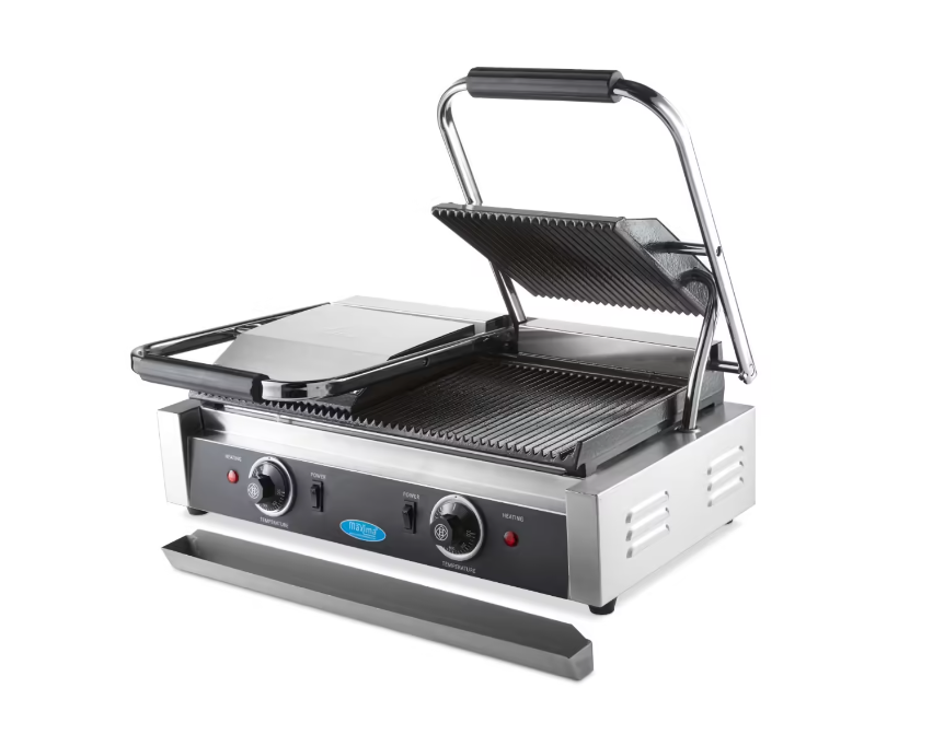 Grill electric dublu panini striat 20 cm, 1800W [6]