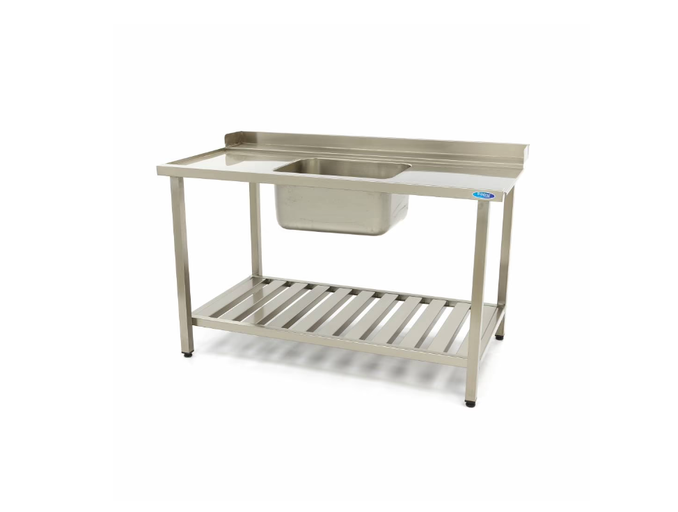 Chiuveta din inox 120x75 cm, stanga cu raft de depozitare [1]