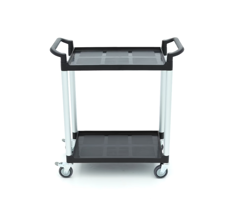Carucior de servire din plastic cu 2 rafturi, 86.5x42.5x93 cm [2]
