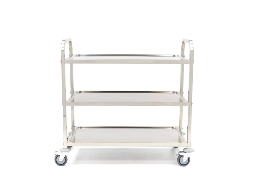 Carucior de servire din inox cu 3 rafturi, 94x51x95 cm [2]