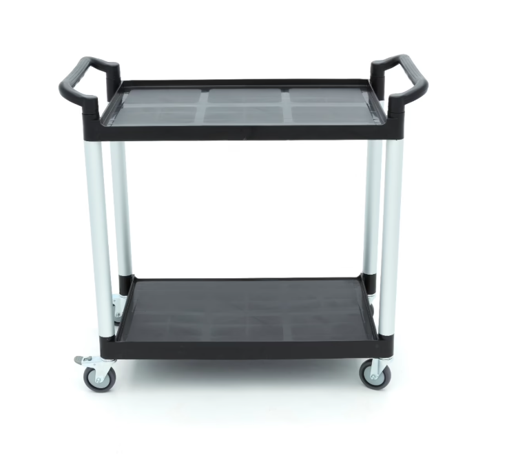 Carucior de servire din plastic cu 2 rafturi, 103x50.5x96 cm [2]