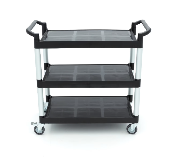 Carucior de servire din plastic cu 3 rafturi, 103x50.5x96 cm [2]