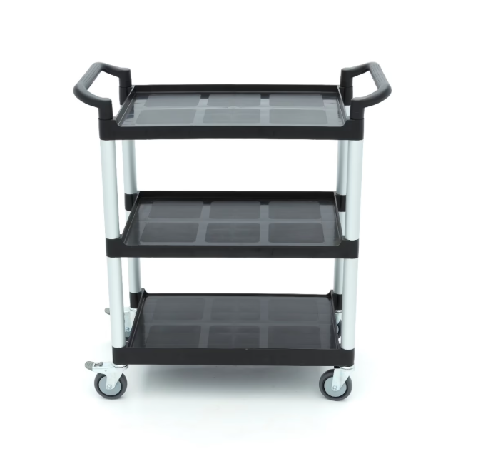 Carucior de servire din plastic cu 3 rafturi, 86.5x42.5x93 cm [2]