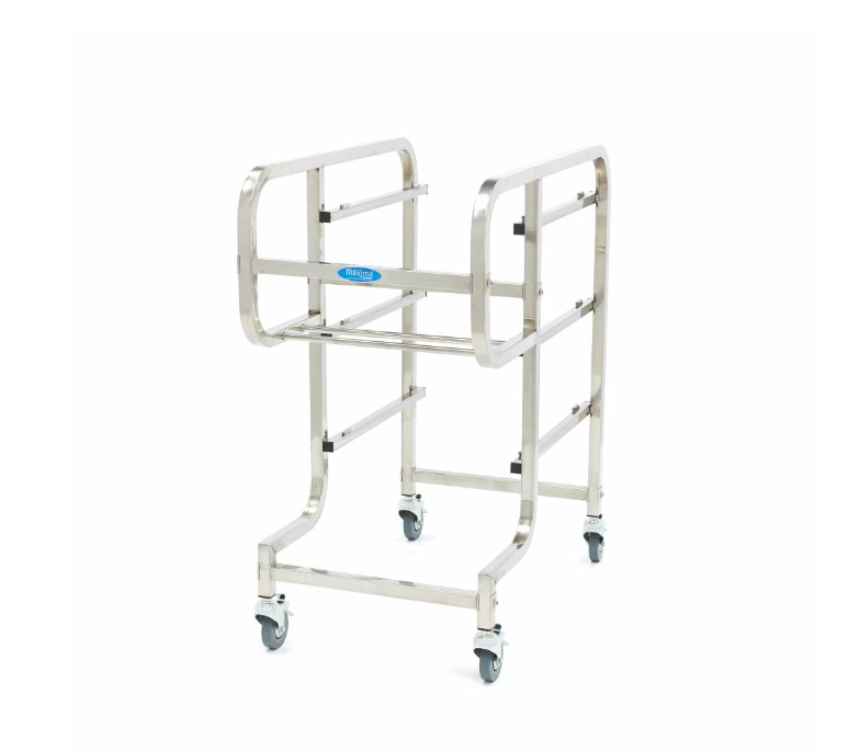 Carucior din inox pentru curatenie cu 5 cosuri [2]