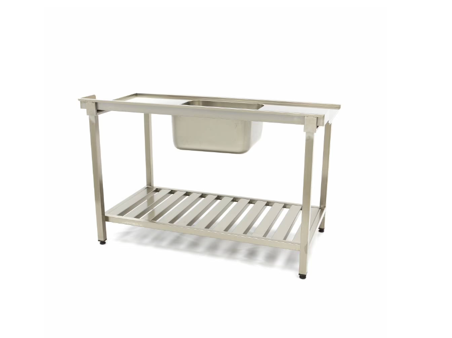 Chiuveta din inox 160x75 cm, dreapta cu raft de depozitare [2]