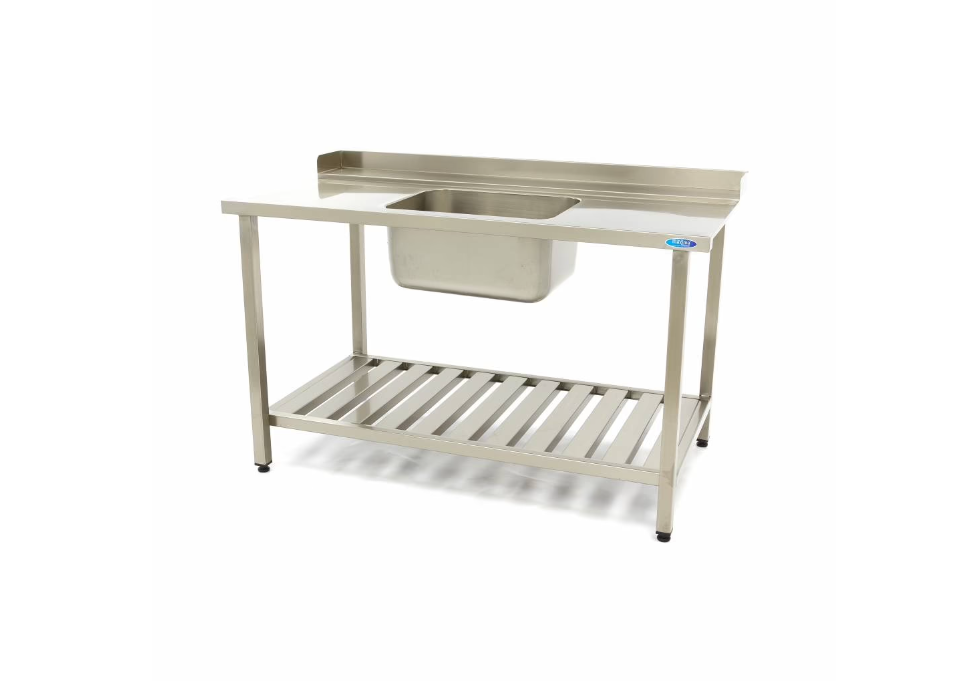 Chiuveta din inox 160x75 cm, dreapta cu raft de depozitare [1]
