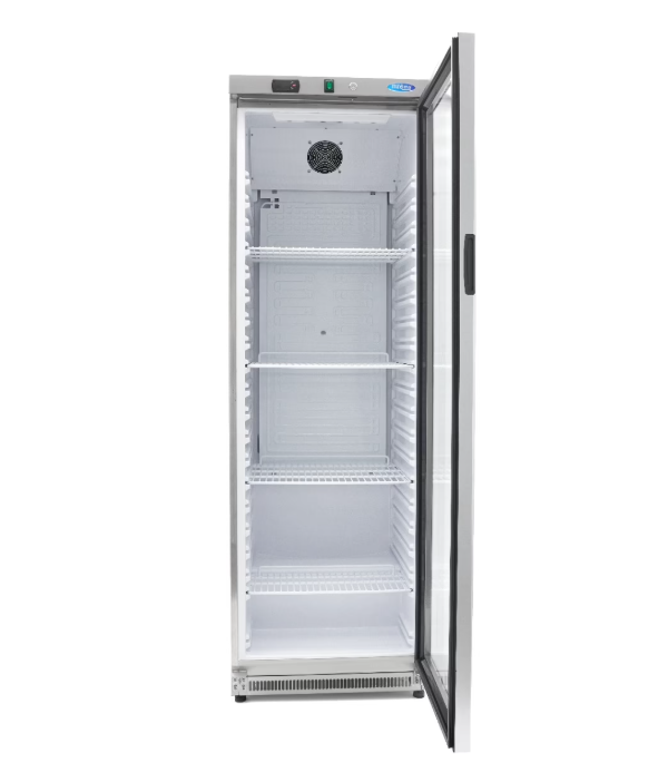 Frigider cu usa de sticla, inox, 400 litri, 372W [5]